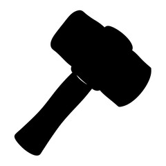 A silhouetted rubber mallet used for woodworking, flooring, or auto repair