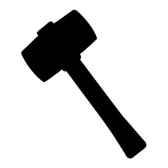 Silhouette image of a mallet tool, ideal for carpentry and construction work
