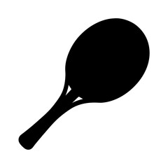 Silhouette image of a tennis racket on a white background illustration