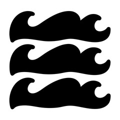 Obraz premium Three rows of black waves flowing across a white background vector image