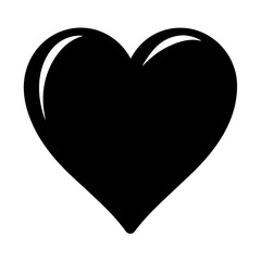 A glossy black heart illustration radiating love and passion for everyone