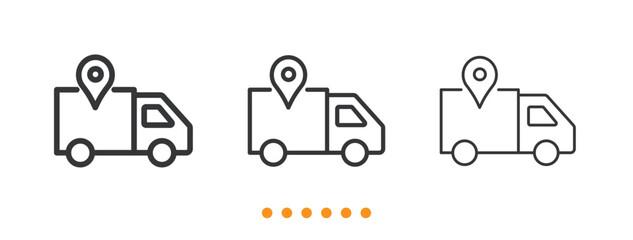 Delivery Truck icon. Thin line icon vector