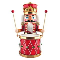 Festive Nutcracker Drummer with Red and Gold Accents Holiday Decorations Christmas Ornament