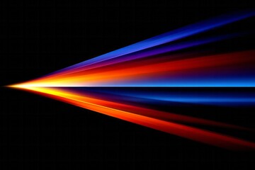 Fototapeta premium Brilliant spectrum of light streams emanates from a central point against a dark background