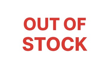 out of stock product banner in red text on white background
