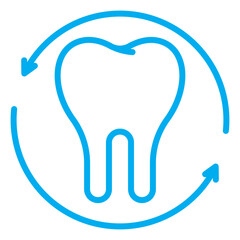 Dental care line icon, teeth protection, healthy tooth line icon isolated on transparent background. Tooth and oral hygiene symbol for dentist, healthcare, and medical design. Editable stroke.