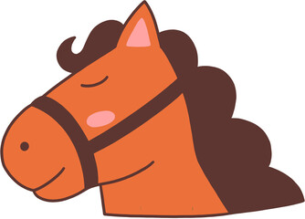 Cute Horse Face Icon / 말 얼굴 캐릭터 일러스트