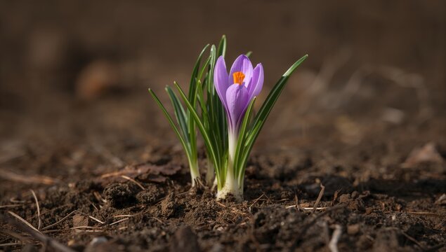 Crocus pulchellus - Flowering plant in autumn, seasonal change
