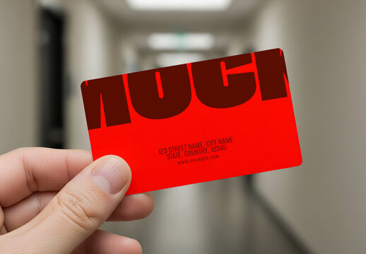 Close-up of Hand Holding a Modern Business Card Mockup