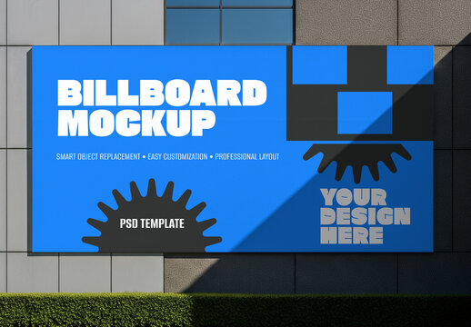 Realistic Outdoor Large Billboard Mockup Template PSD