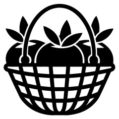 vector illustration of a basket of fruit