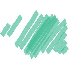 Teal Marker Scribble Strokes On Transparent Background Abstract Art