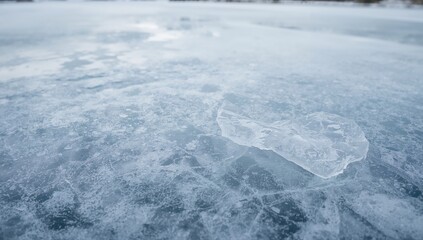 Surface pattern of frozen water on a small lake