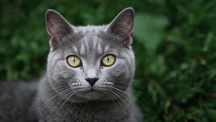 Fototapeta premium Close-up of an elegant silver feline
