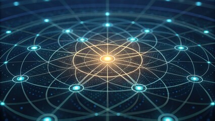 Obraz premium Quantum Energy Grid Close Up with Wav Standard V2 Technology