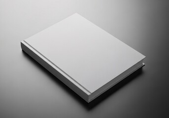 Blank white hardcover book mockup on a dark background for design presentation
