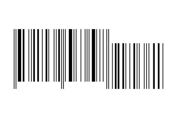 Simple barcode label template isolated on white background. Bar code sticker layout. Mockup of visual data digital representation with product information. Vector graphic illustration