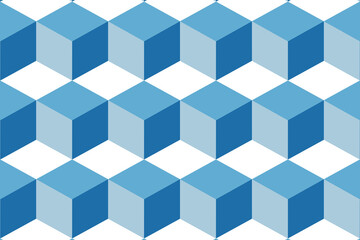 Blue cube pattern background illustration material