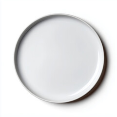 white plate top view isolated on background