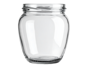 Empty glass jar mockup isolated on transparent background