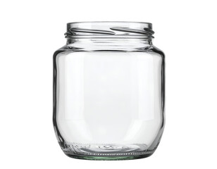 Empty glass jar mockup isolated on transparent background