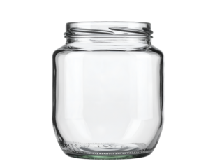 Empty glass jar mockup isolated on transparent background