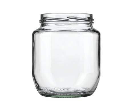 Empty glass jar mockup isolated on transparent background