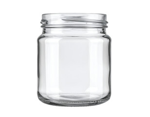 Empty glass jar mockup isolated on transparent background