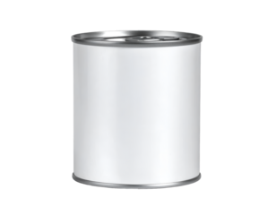 Metal tin can mockup isolated on transparent background