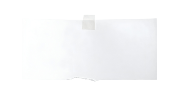 Blank sheet of paper with transparent background