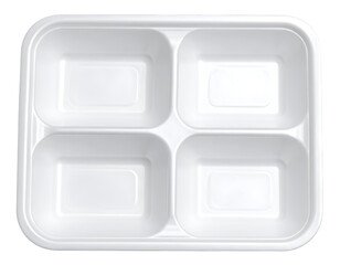 Plastic food tray mockup isolated on transparent background