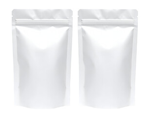 Paper pouch packaging mockup isolated on transparent background