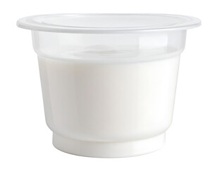 Plastic yogurt cup mockup isolated on transparent background