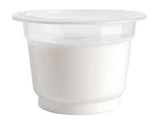 Plastic yogurt cup mockup isolated on transparent background