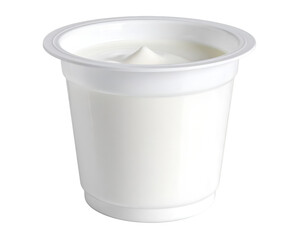 Plastic yogurt cup mockup isolated on transparent background