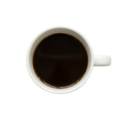 Black Coffee in White Mug - Overhead Hot Beverage