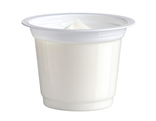 Plastic yogurt cup mockup isolated on transparent background