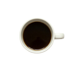 Coffee Mug Top View: Dark Brew Beverage. Morning Refreshment