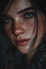 Fototapeta premium a close-up portrait of an adult female character
