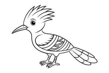 Adorable hoopoe cartoon, great for coloring page
