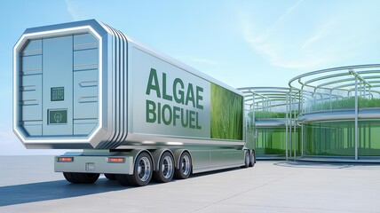 Sustainable future transporting algae fuel by truck alternative clean energy. Fueling innovation