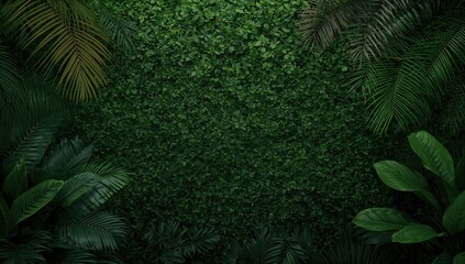 Background Featuring Lush Tropical Green
