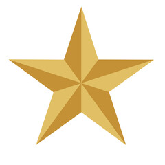 Obraz premium Golden Star isolated on transparent background 