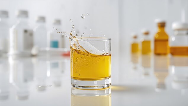 Combining hydrochloric acid and sodium chlorite produces a vivid yellow MMS solution.