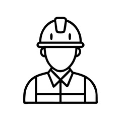 Construction worker wearing hard hat and uniform in vector style  