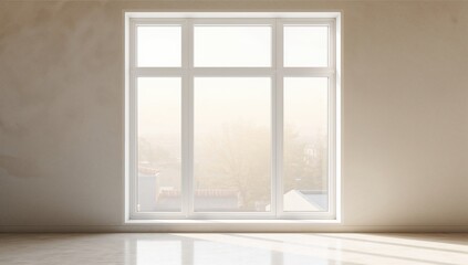 Spacious contemporary backdrop with a luminous white window