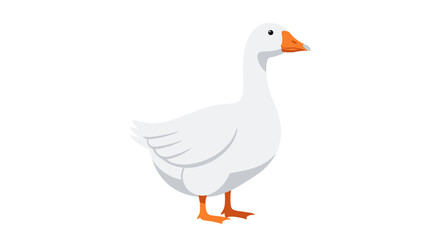Fototapeta premium Illustration of a white goose standing tall with orange beak and feet vector graphic design asset image
