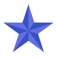 Obraz premium Blue star isolated on transparent background 