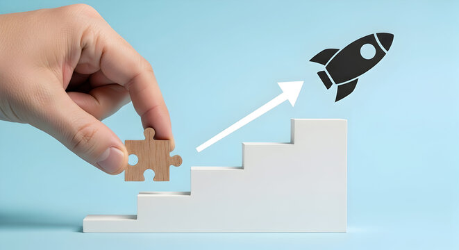 Membangun Kesuksesan Tangga Kesuksesan Dengan Roket Terbang Tinggi