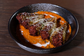 Pork Stuffed Peppers With Tomato Sauce